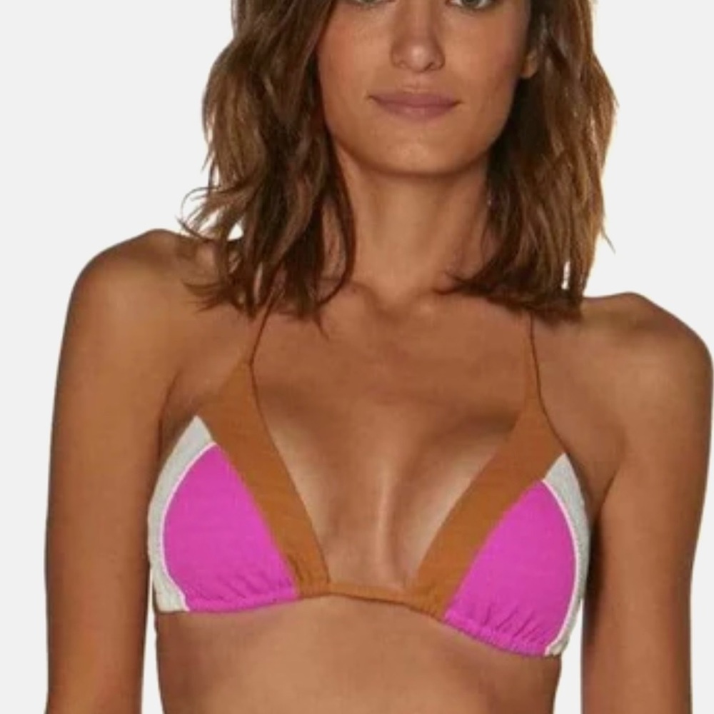 Vix Firenze Bikini bubblegum tan and white - brand new, large top, medium bottom